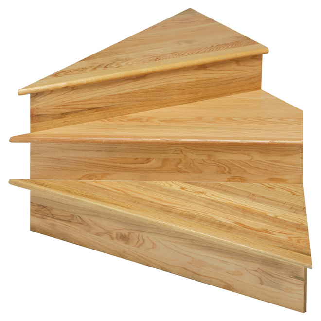 Chidaca Intern Angled Stair Treads - Red-Oak - Natural Finish - 3 Per Pack - 42-in L
