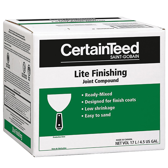 CertainTeed ProRoc Lite Finishing Joint Compound - 17-L - Premixed -500-sq. ft.