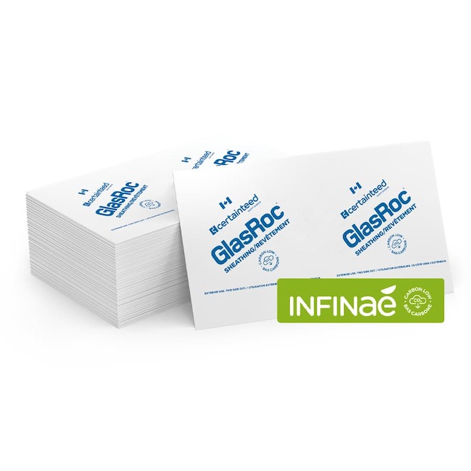 CertainTeed GlasRoc Sheathing Panel Infinaé CarbonLow 5/8-in x 4-ft x 8-ft