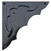Nuvo Iron Black Decorative Corner Plate - 5-in L x 5-in W - Galvanized Steel - Powder-Coated - 4 Per Pack