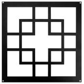 Nuvo Iron Geometric-Styled Insert for Wooden Gate - 11-in x 11-in - Galvanized Steel - Powder-Coated - Black