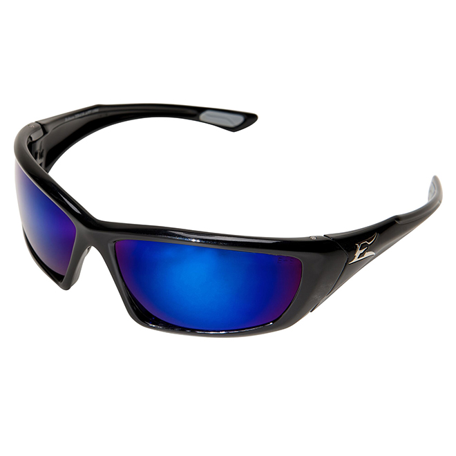 Edge Eyewear Robson Safety Glasses - Aqua Mirror Lens - Black