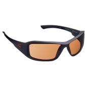 Edge Eyewear Brazeau Safety Glasses - Black Frame - Brown Lens - Brow Guard