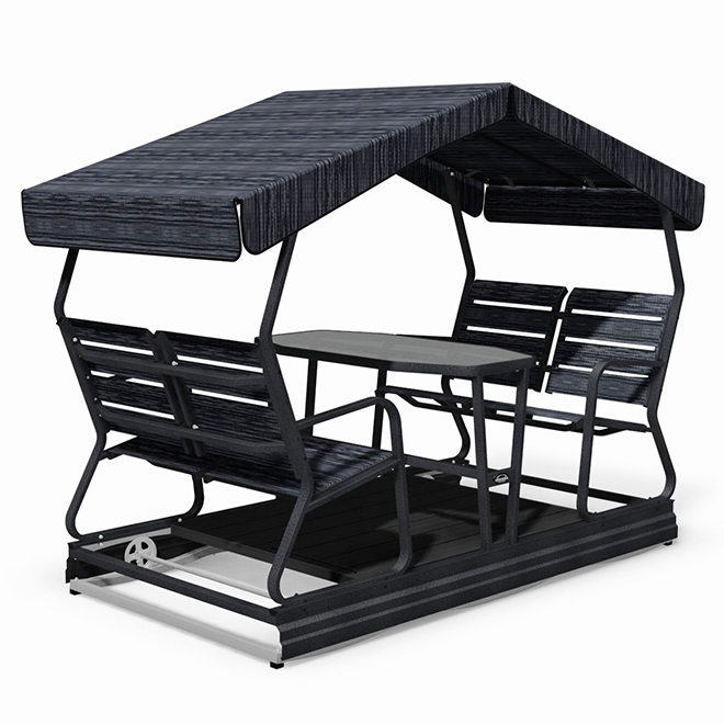 4 Seat Glider Swing On Wheels Silver Rona 4 Seat Glider Swing On Wheels Silver