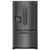 Réfrigérateur avec distributeur d'eau et glaçons, 27 pi³, inox noir
