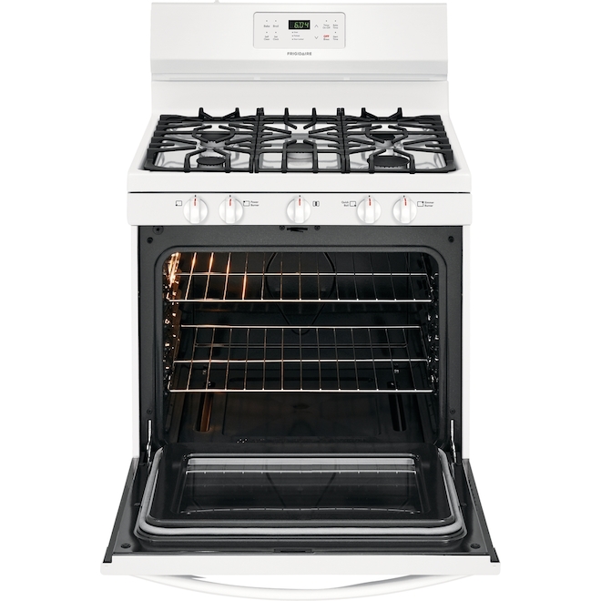 Frigidaire Gas Range 30in 5cu ft White 5 Burners FFGF3054TW