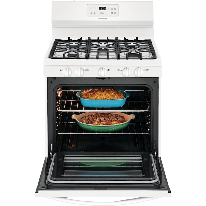 Frigidaire Gas Range - 30-in - 5-cu ft - White - 5 Burners