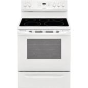 Frigidaire 30-in Smooth Surface 5-Element Electric Range 5.3-Ft³ Self-Cleaning Oven White