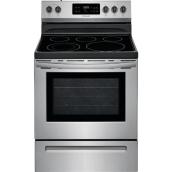 Frigidaire 30-in 5-Element Smooth Surface Electric Range 5.3-Ft³ Self-Cleaning Oven Stainless Steel