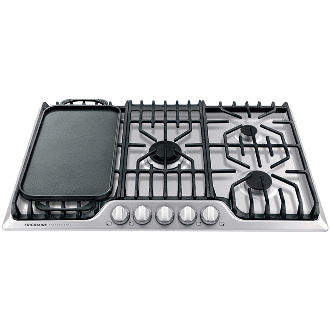 Frigidaire Pro Gas Cooktop - 5 Burners - 36-in - 18,200 BTU - Stainless Steel