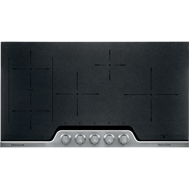 Frigidaire Pro Induction Cooktop - 5 Elements - 36-in - Black - Stainless Steel