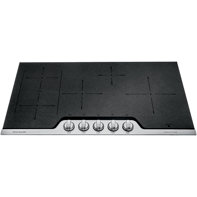 Frigidaire Pro Induction Cooktop - 5 Elements - 36-in - Black - Stainless Steel
