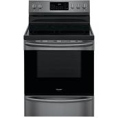 Frigidaire Gallery 30-in Electric Range - Freestanding - Smudge-Free Black Stainless Steel - 48-in H x 30-in W