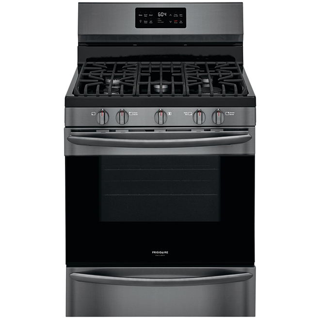 Frigidaire Gallery Gas Range - Freestanding - 5-cu.ft - Black Stainless Steel - Single Oven