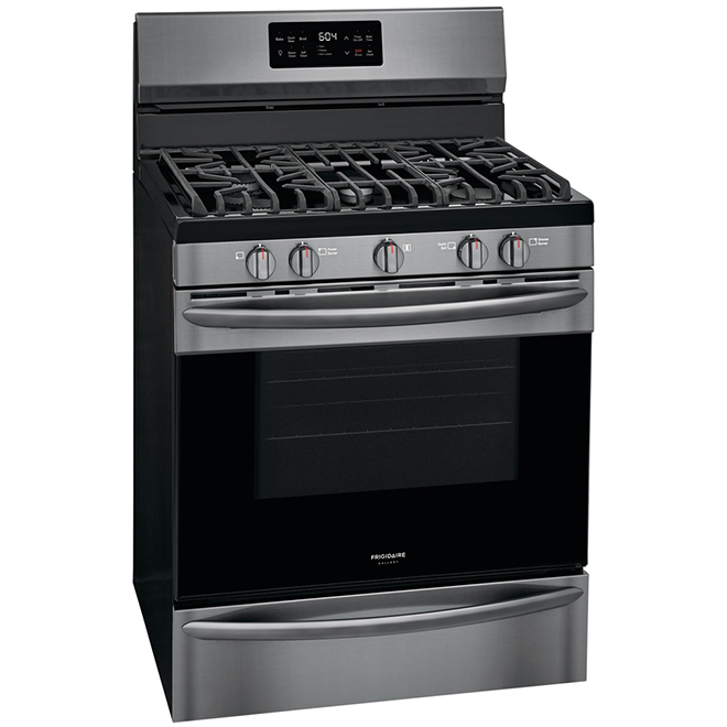 Frigidaire Gallery Gas Range - Freestanding - 5-cu.ft - Black Stainless Steel - Single Oven