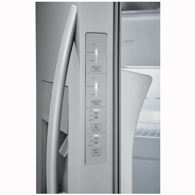 Frigidaire Side-by-Side Refrigerator 26-ft³ 36-in with Ice Maker - Stainless Steel
