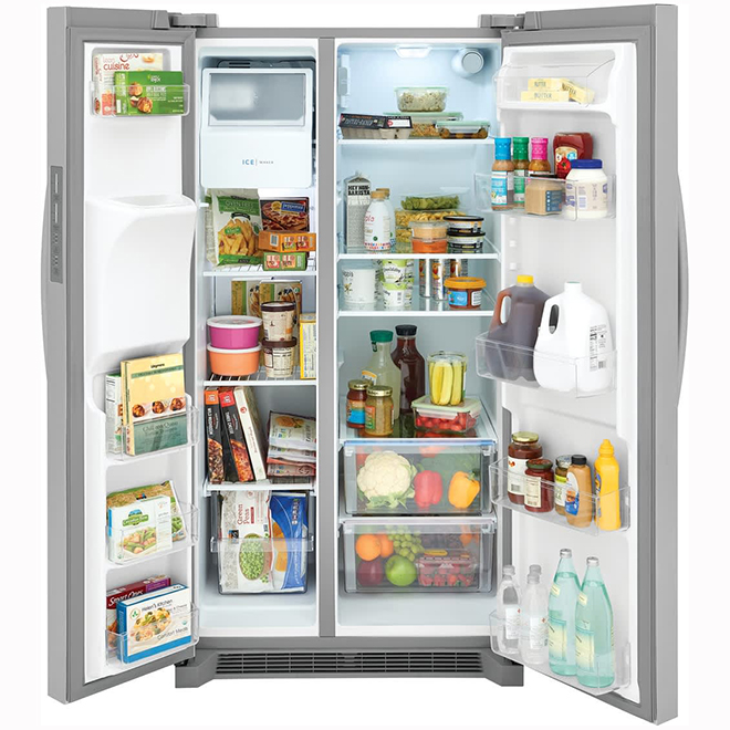 Frigidaire Side-by-Side Refrigerator 26-ft³ 36-in with Ice Maker - Stainless Steel