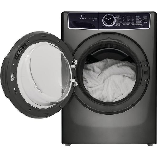 Electrolux 5.2 cu ft High-Efficiency Stackable Front-Load Washer (Titanium) with Whitest Whites