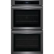 Frigidaire 30-in Double Electric Wall Oven - Self-Cleaning - Single-Fan Convection - Black Stainless Steel
