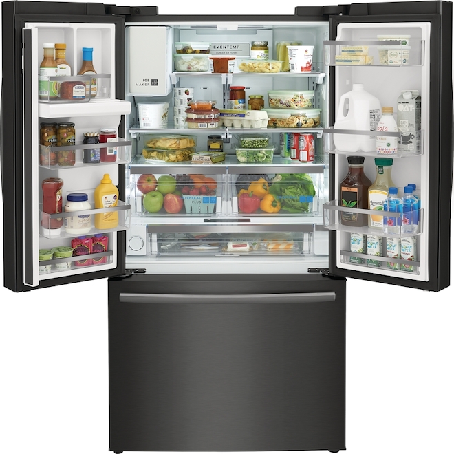 Frigidaire Gallery 36-in French Door Refrigerator - Counter-Depth - 22.6-cu. ft. - Black Stainless Steel