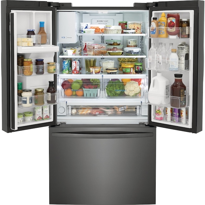 Frigidaire 36-in French Door Refrigerator with Water Dispenser - 27.8-cu. ft. - Black Stainless Steel - ENERGY STAR®