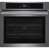 Frigidaire 30-in Single Electric Wall Oven with Fan Convection - Self-Cleaning - 5.3-cu. ft. - Black Stainless Steel