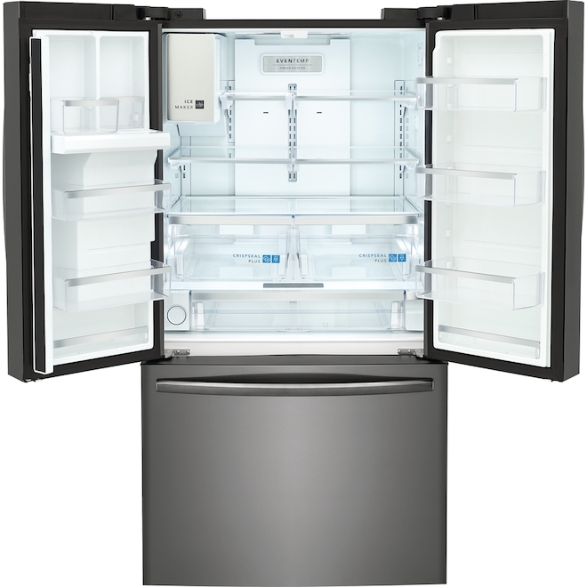 Frigidaire Gallery 27.8-cu ft 3-Doors French Door Refrigerator - Smudge-Proof Black Stainless Steel Finish