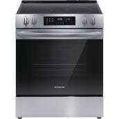 Frigidaire 30-in Smooth Surface 5-Element Electric Range 5.3-Ft³ Oven Steam Clean Stainless Steel