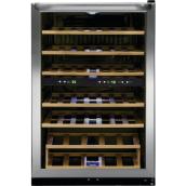 Frigidaire 4.4-ft³ 45-Bottle Capacity Stainless Steel Dual Zone Cooling Freestanding Wine Chiller