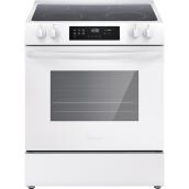 Cuisinière électrique blanche autoportante 30 po à commandes frontales Frigidaire, nettoyage vapeur