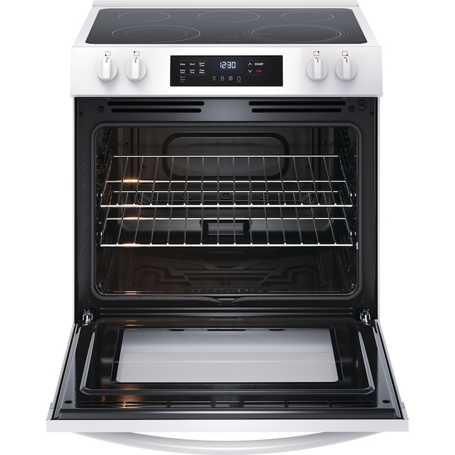 Frigidaire Front Control 30-in Freestanding White Electric Range - Steam Cleaning