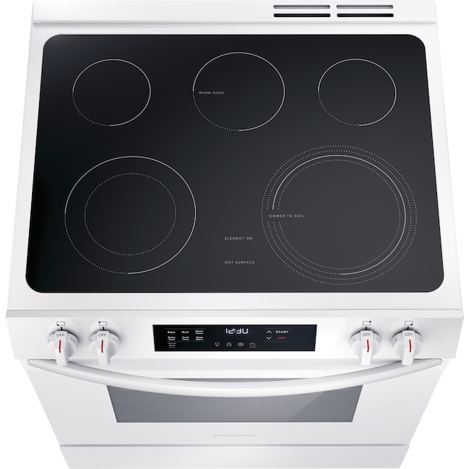 Frigidaire Front Control 30-in Freestanding White Electric Range - Steam Cleaning