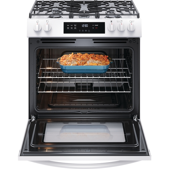 Frigidaire 30-in Freestanding White Gas Range with Front Controls