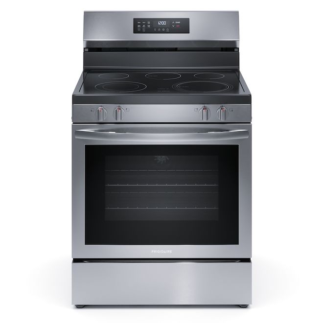 Frigidaire 5-Element Stainless Steel Freestanding Electric Range with Smooth Surface Cooktop and Self-Clean Oven