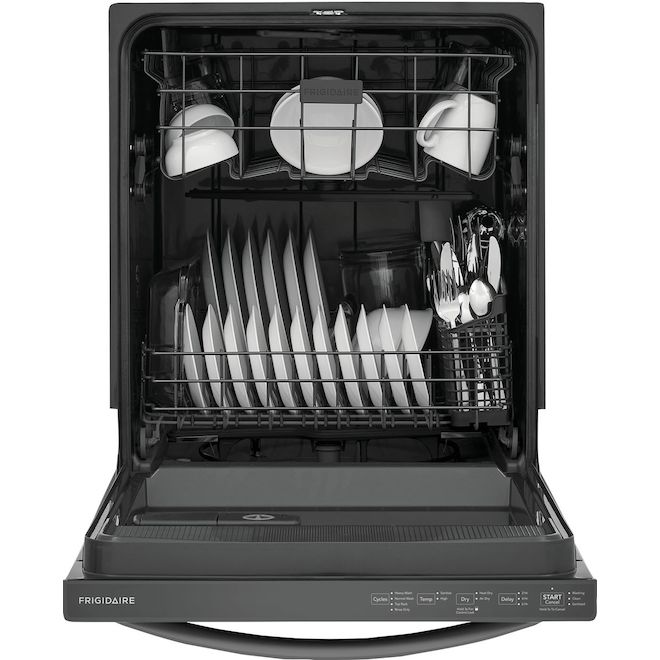 Frigidaire Balck Stainless Steel 24-in 2-Rack Built-In Dishwasher with Hidden Controls