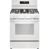 Frigidaire 30-In 5-Burner 5.1-Ft³ Steam Cleaning Freestanding Gas Range White