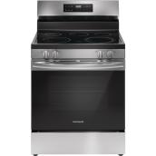 Frigidaire 30-In Smooth Surface 5-Element 5.3-Ft³ Steam Cleaning Oven Freestanding Electric Range in Stainless Steel