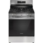 Frigidaire 30-In 5-Burner 5.1-Ft³ Steam Cleaning Freestanding Gas Range Stainless Steel