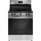 Frigidaire 30-in Smooth Surface 5-Element 5.3-ft³ Manual Cleaning Freestanding Electric Range - Stainless Steel