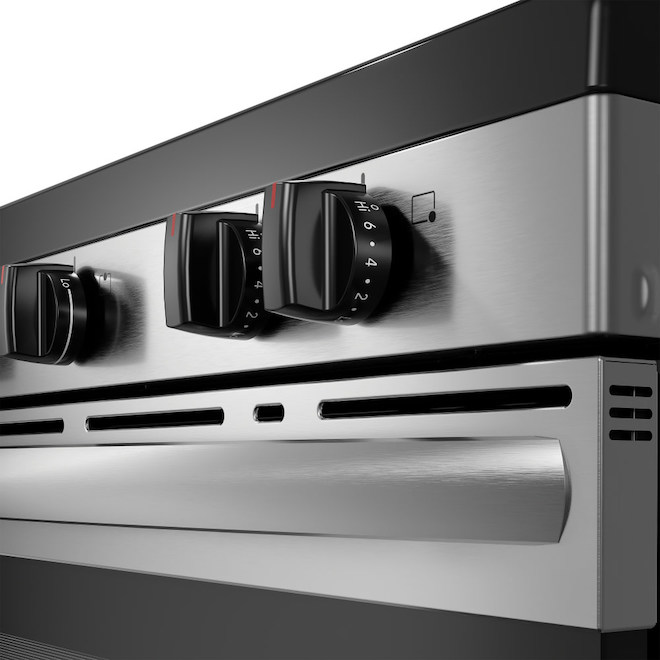 Cuisinière électrique Frigidaire autoportante nettoyage manuel 5,3 pi³ 5 éléments surface lisse 30 po, acier inoxydable