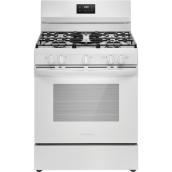 Frigidaire 30-in 5-Burner 5.1 ft³ Manual Cleaning Oven Freestanding Gas Range - White