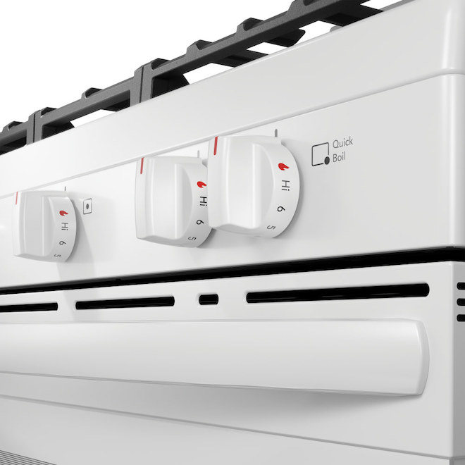 Frigidaire 30-in 5-Burner 5.1 ft³ Manual Cleaning Oven Freestanding Gas Range - White