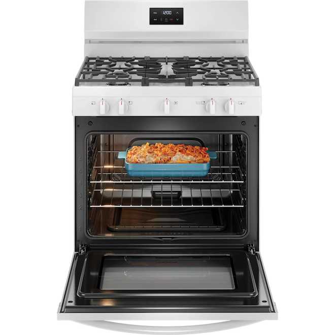 Frigidaire 30-in 5-Burner 5.1 ft³ Manual Cleaning Oven Freestanding Gas Range - White