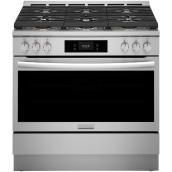 Frigidaire Gallery 36-in 6-Burner 4.6 ft³ Self-Cleaning Oven Freestanding Gas Range - Stainless Steel