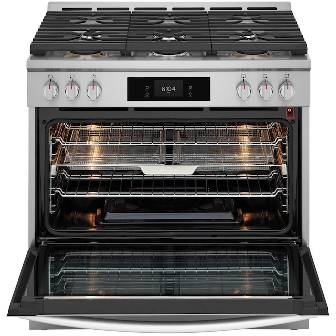 Frigidaire Gallery 36-in 6-Burner 4.6 ft³ Self-Cleaning Oven Freestanding Gas Range - Stainless Steel