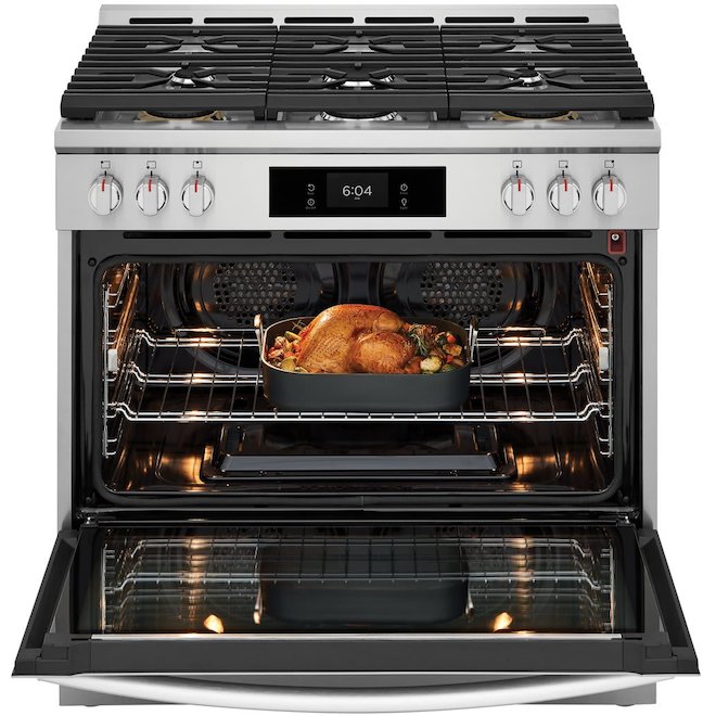 Frigidaire Gallery 36-in 6-Burner 4.6 ft³ Self-Cleaning Oven Freestanding Gas Range - Stainless Steel