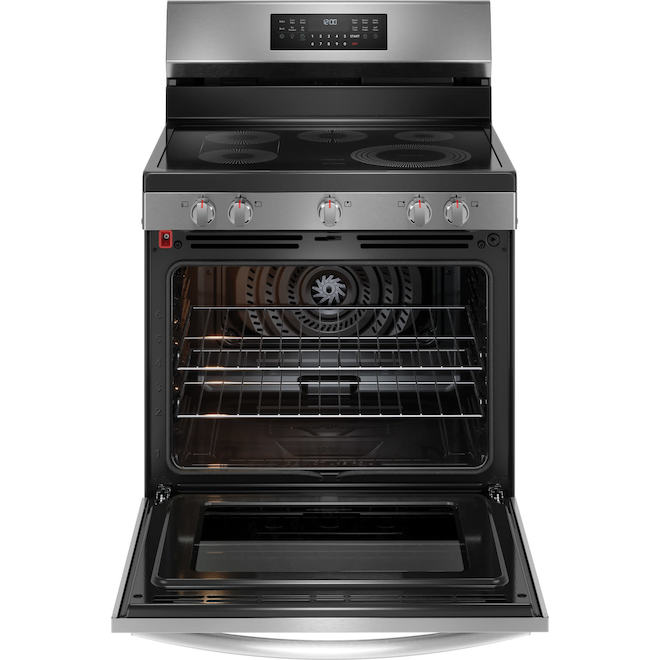 Frigidaire Gallery 30-in Smooth 5-Element 5.3-ft³ Self-Cleaning Freestanding Electric Range - Stainless Steel