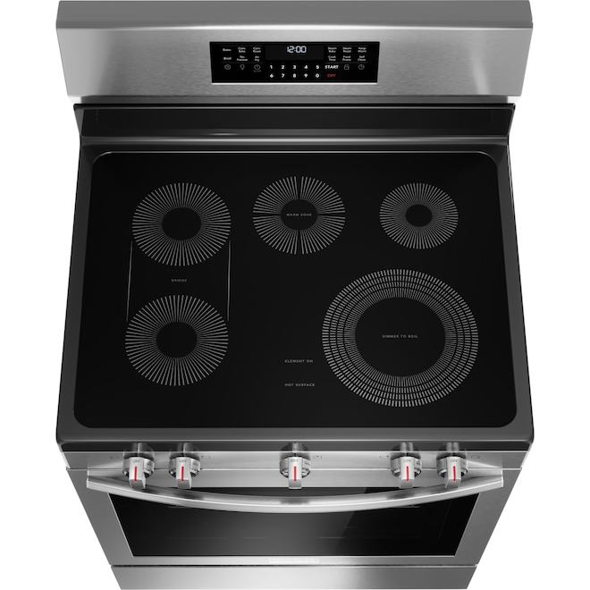 Frigidaire Gallery 30-in Smooth 5-Element 5.3-ft³ Self-Cleaning Freestanding Electric Range - Stainless Steel