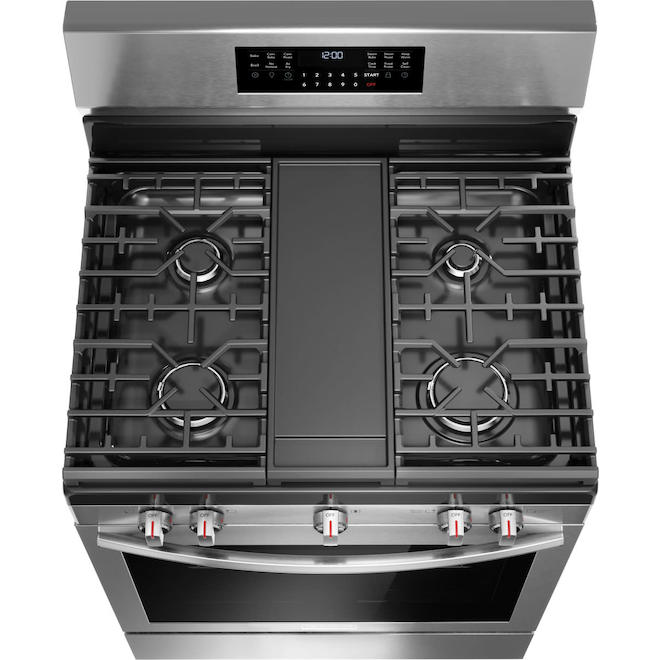 Frigidaire Gallery 30-in 5-Burner 5.1-ft³ Self-Cleaning Oven Freestanding Gas Range - Stainless Steel