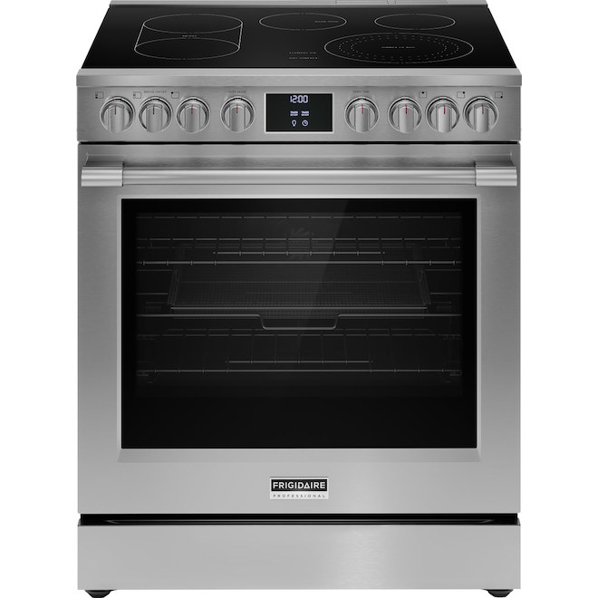 Cuisinière électrique autoportante Frigidaire four convection 6,2 pi³ 5 éléments surface lisse 30 po, acier inoxydable